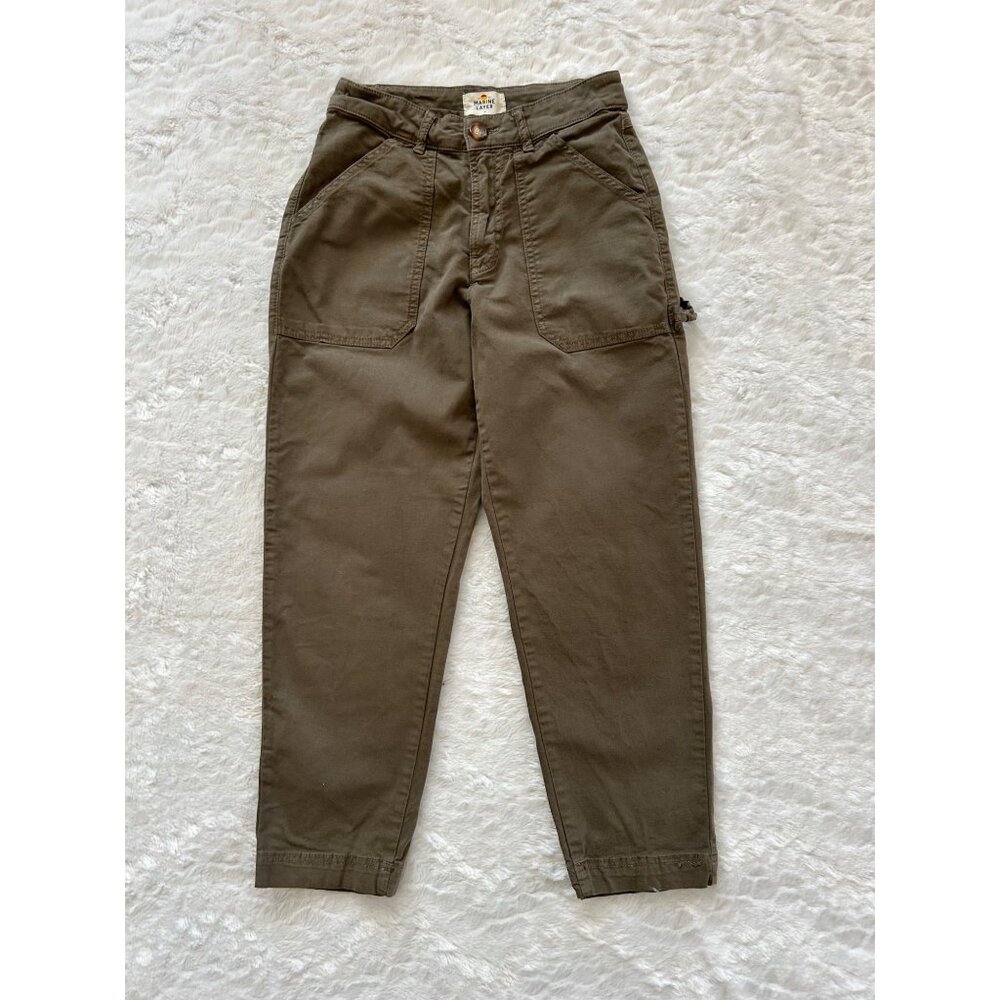 Marine Layer Olive Cropped Utility Pants